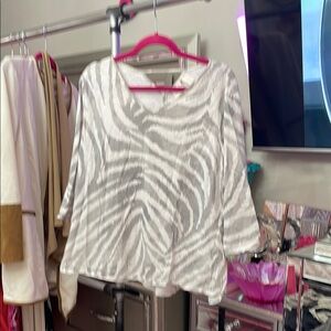 White Zebra Print Women's Top